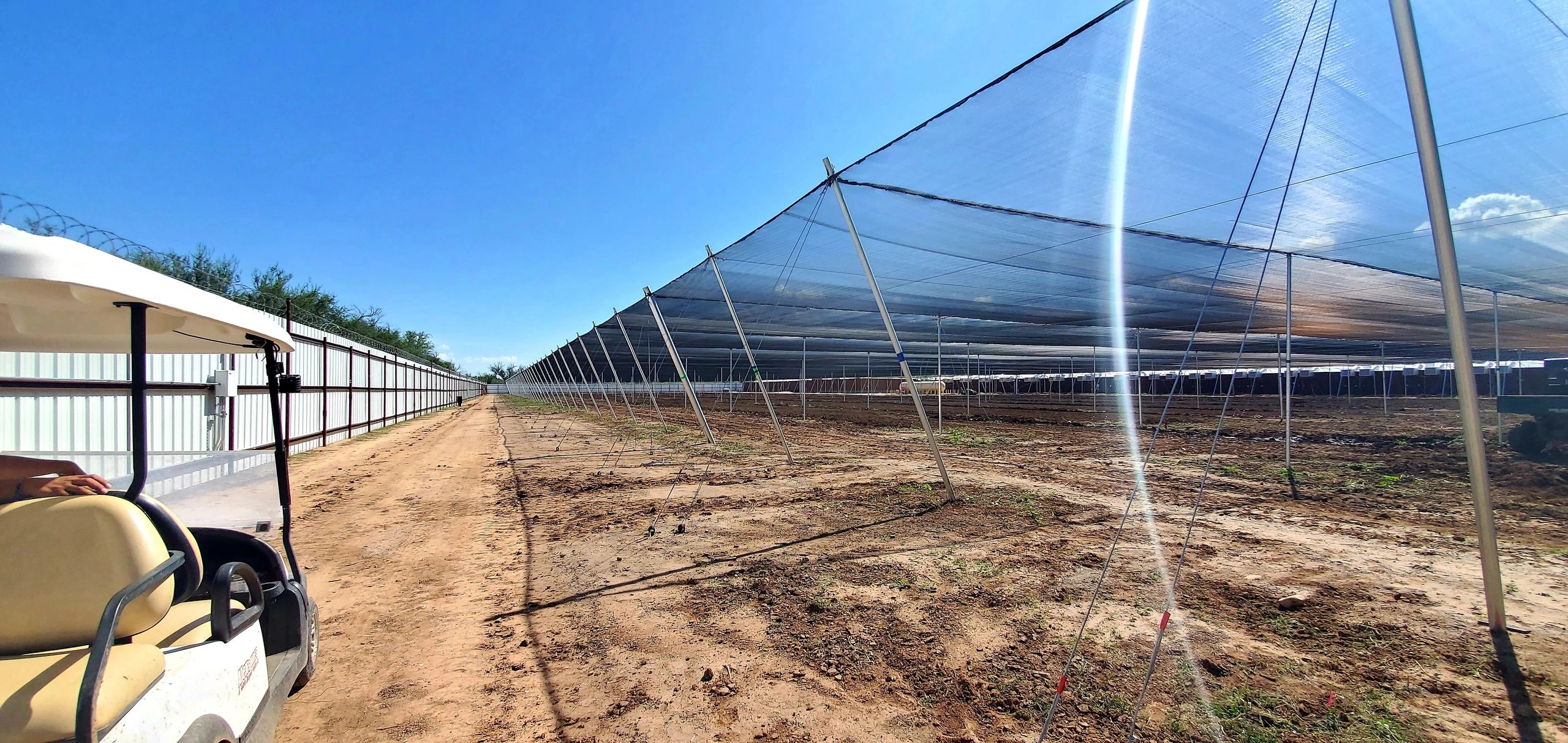 Agricultural shade structure detail